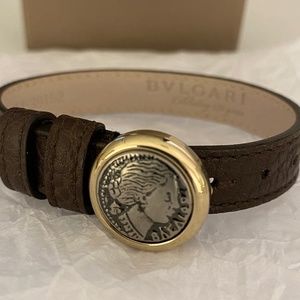 Bulgari Monete Leather Bracelet NEW!